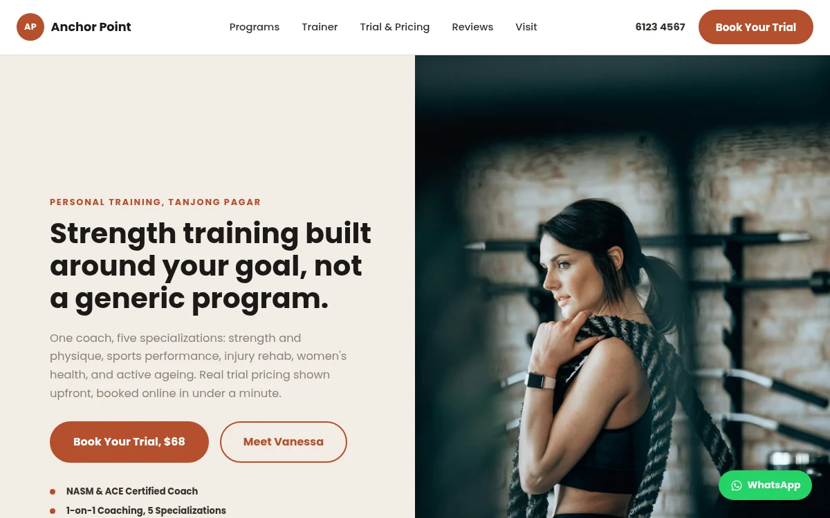 Anchor Point Training demo homepage